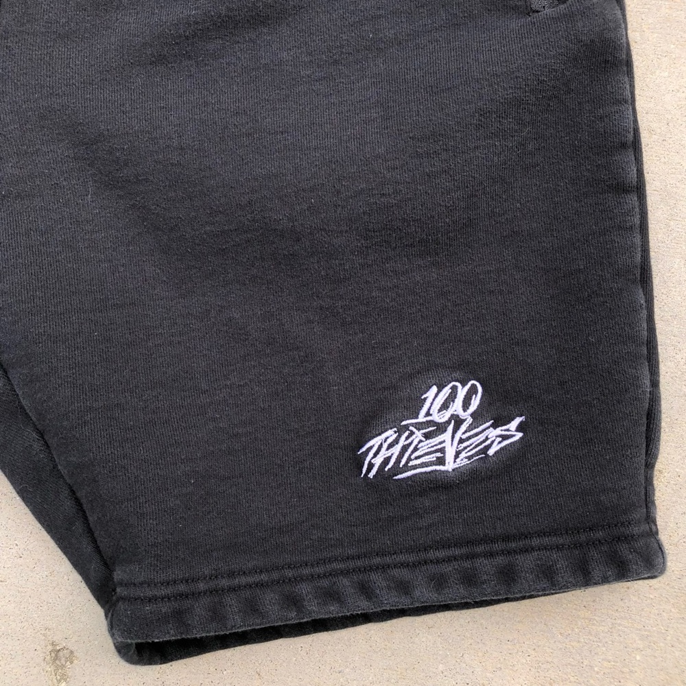 100 Thieves Foundations Black Fleece Sweat Shorts - Size Large